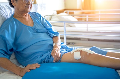 Woman recovering after surgery